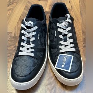 COACH Size 13D Mens Coated Leather Signature Sneaker black new Marshalls tag